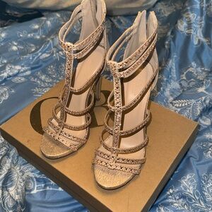 Rose gold sparkle heels size 7